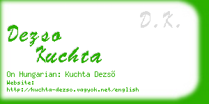 dezso kuchta business card